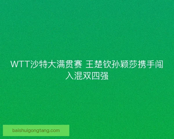 WTT沙特大满贯赛 王楚钦孙颖莎携手闯入混双四强